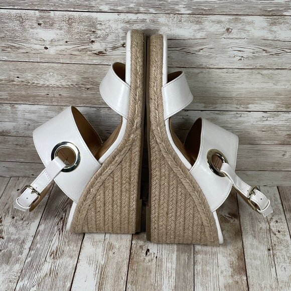 Abella True Comfort Women's 9 M Taya Wedge Sandal Shoe Adjustable White NIB NEW - Picture 9 of 11